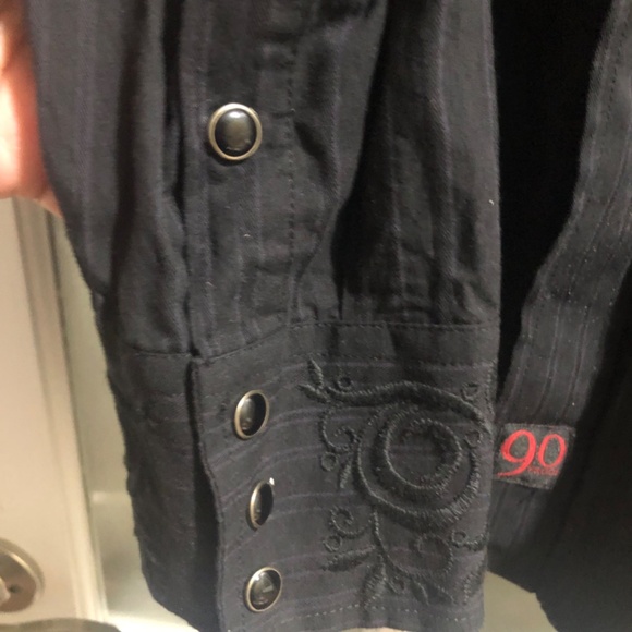 Western Rodeo Black Shirt Panhandle Slim L Mens - Picture 4 of 10